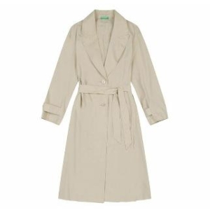 베네통 Embroidered flap trench coat 281YDN02J39A