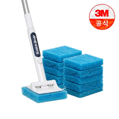 스카치브라이트 크린스틱 뉴올인원 욕실청소용 롱핸들+리필 11입