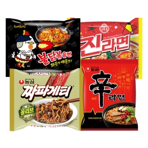 농심  신라면5봉+짜파게티5봉+삼양라면5봉+진라면매운맛5봉