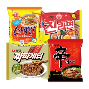 농심  짜파게티5개 + 신라면5개 + 스낵면5개 + 진라면매운맛5개