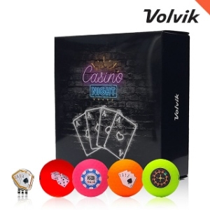 볼빅  비비드 카지노 홀덤 골프공 4알+볼마커