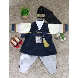 한설한복 네이비쾌자 남아한복 (H.5510)