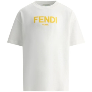 펜디 키즈 시그니처 로고 티셔츠 JUI137 7AJ F0TU9