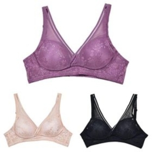 조은 V라인 몰드 플라워 3 4컵 노와이어 B컵 브라 WB91547