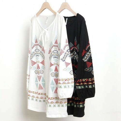 아이우먼 여성 빅사이즈 에스닉 나염 블라우스 MN_w069L109