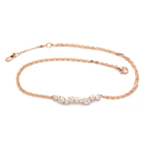 비앤비골드  14K 밀키웨이 큐빅 돼지코 체인 발찌 JNA38073