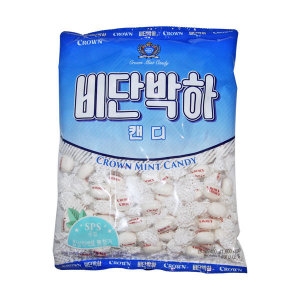 크라운제과  비단박하 캔디 400g 박하사탕/민트/간식/후식