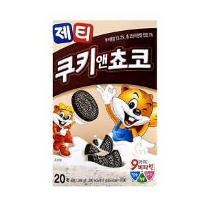 동서식품  제티 쿠키앤쵸코 20T 340g x 2개 초코맛 초코맛음료 유치원간식 쿠키앤크림 아 이간식