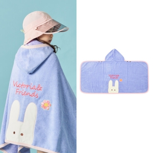 메이드바이빅토리아 빅토리아앤프렌즈 아동비치가운 도톰한 위티뱀부 비치타올_위티퍼플