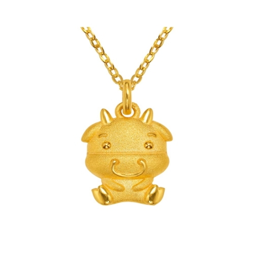 한국금다이아몬드  돌목걸이 아기 소 24K 3.75g