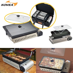 코베아  구이바다 L 신형 유리뚜껑 가스 버너 휴대용 캠핑용 부르스타 풀세트 세라믹 가방