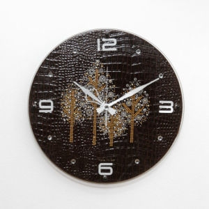 미소비즈  데일리데코 악어무늬인조가죽 가로수 벽시계