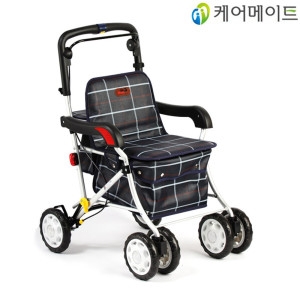 케어메이트 F-218N 노인 실버 보행기 어르신 할머니 유모차 실버카 보행보조기 보행차 야간유도등 보조수납백 우산꽂이