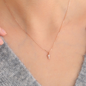 쥬릭스  14k 사각 십자가 체인목걸이 JGN0019