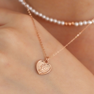 쥬릭스  14k 체인 엘리자베스 코인 목걸이 JGN0013