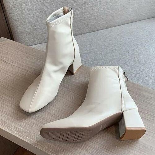 3컬러 앵클부츠 뒷지퍼 삭스부츠 슬림 앵클힐 W886E46