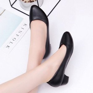 W9F36A8 여성구두 발편한 면접 정장 알바구두 통굽 펌프스힐 1006528