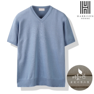 해리슨 L3XL V넥 니트 반팔티 MDLF1454