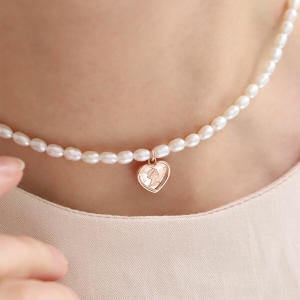 쥬릭스  14K 엘리자베스 코인 밥풀 담수 진주목걸이 JGN0006