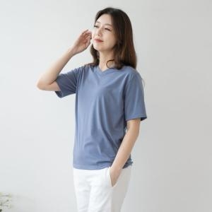 마담4060 엄마옷 보들브이넥반팔티셔츠-QATE303031