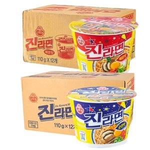 오뚜기  진라면 큰컵 매운맛6+순한맛6 라면 컵라면