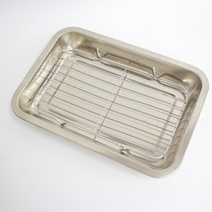 사각 스텐바트 트레이 밧트 스테이크 스텐그릇 논슬립쟁반 레스팅 기름망 스텐