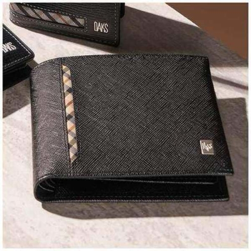닥스 남성 블랙 오션 체크라인 반지갑_DBWA9F905BK