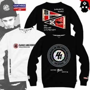 간쓰리 남녀공용 데빌스 아트워크 맨투맨 티셔츠