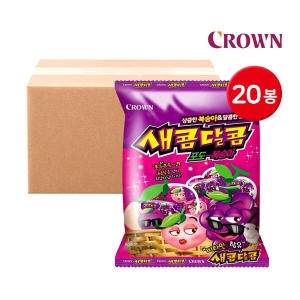크라운제과  박스 새콤달콤 포도 복숭아 200g x 20입 어린이간식 사무실과자
