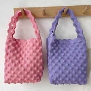 앙상블 뽁뽁 엠보 미니 토트백 가방 천 에코 주름 WBC149B