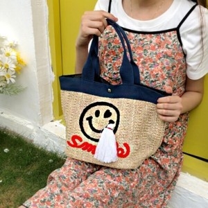 오너클랜 테슬 스마일 여성 여름 토트백_W906B27