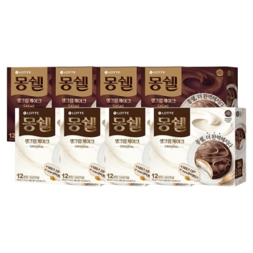 롯데제과  몽쉘 오리지널 생크림케이크 408g + 몽쉘 카카오 생크림케이크 408g