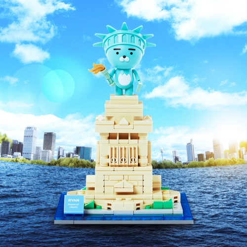 카카오프렌즈  브릭피규어 자유의여신상_라이언