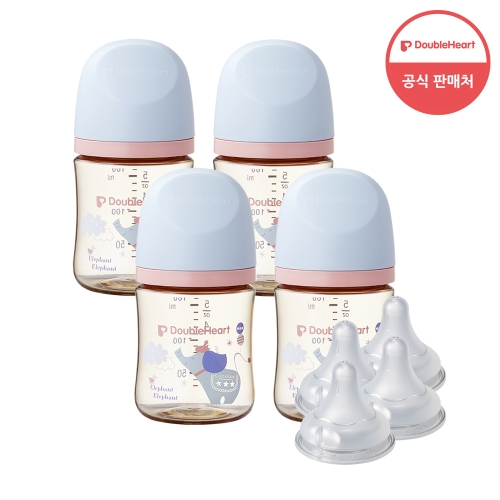 더블하트 3세대 160ml 디자인 트윈팩2개 젖병4개 + 젖꼭지4개
