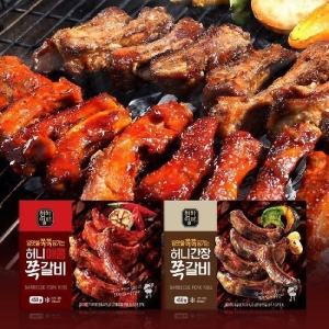 굿지앤  천하일미 허니콤보 쪽갈비 간장맛450g x 4팩 + 매콤맛 450g x 3팩