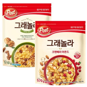 동서식품 포스트 그래놀라 카카오 호두 510g + 그래놀라 크랜베리 아몬드 570g