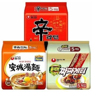 농심  신라면5개 + 안성탕면5개 + 짜파게티5개