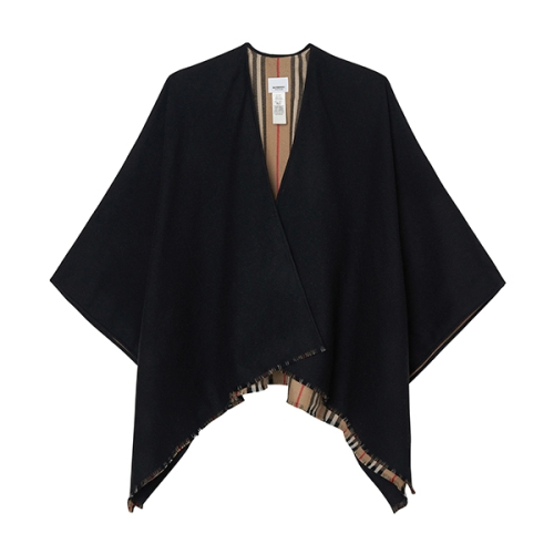 버버리 아이콘 스트라이프 디테일 울 케이프_8018496 A1189