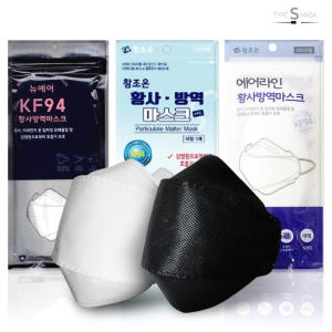 참조은 KF94마스크 대형-식약처인증 국산 일회용 블랙 100매