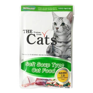 더캣츠 치킨연어스프 파우치 50g