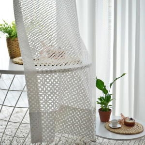 파라다이스홈 모던화이트 펀칭콤비 암막커튼 민자형