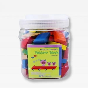 KS1424 원목 패턴블록 124pcs 미니북 통