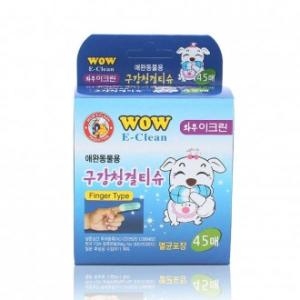 와우 이크린 45매 구강청정 크린티슈 강아지 티슈