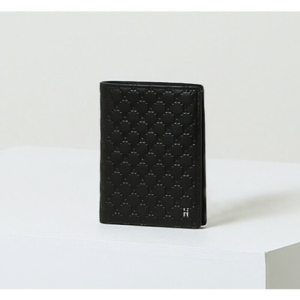 헤지스 블랙 로고 가죽 중지갑 HJWA3E836