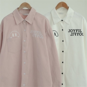 조이 스마일 자수 남방 210N447S 빅사이즈 여성의류