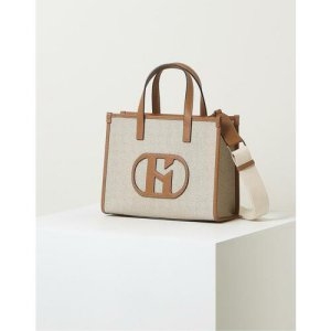 헤지스 H소가죽 패치 베이지 토트 겸 숄더백 M_HIBA4E108I2