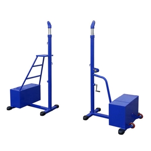 월드  배구지주 베벨기어 이동식 WDB_1216 실내외겸용 족구겸용 입식 심판대부착 우레탄바퀴