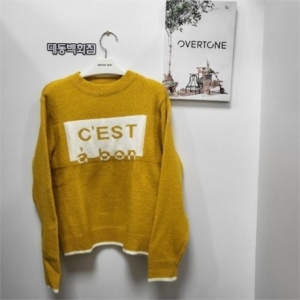 오버톤 DP01 영문배색니트 ODWD550