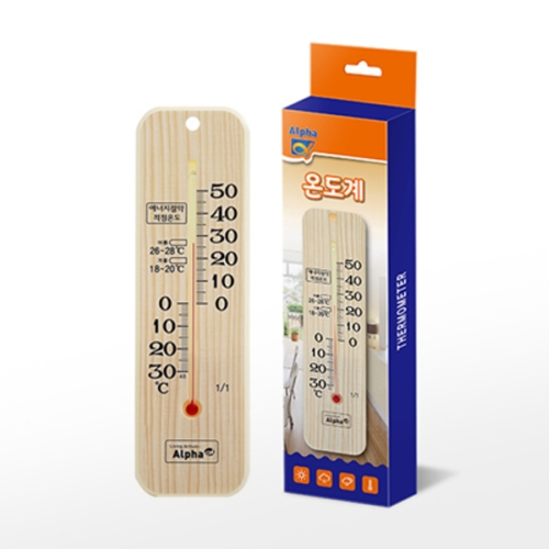 알파  온도계 무늬목 8028012mm _ 12655610