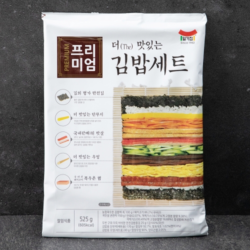 일미농수산 일가집 프리미엄 더 맛있는 김밥세트 525g 1세트 - 에누리 가격비교